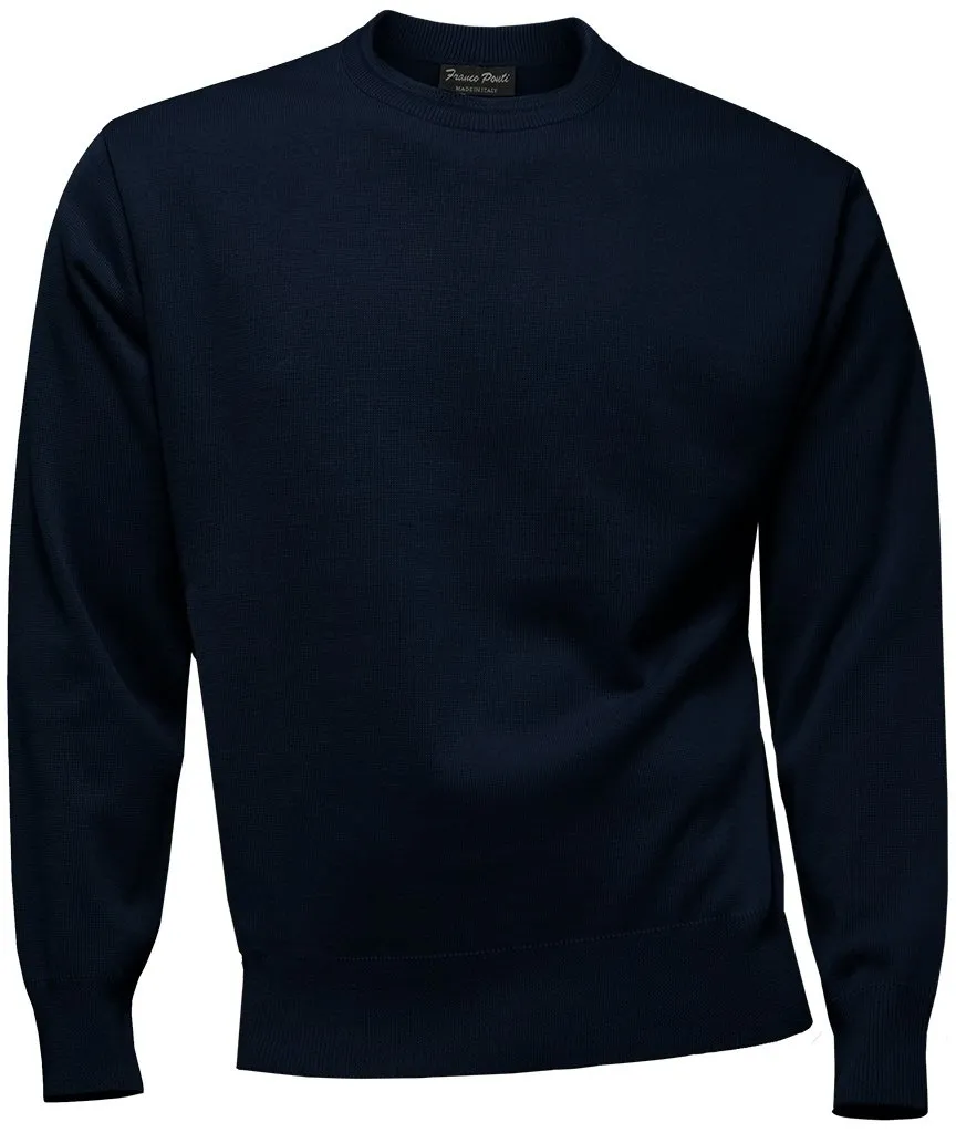 40% OFF - FRANCO PONTI Crew Neck - Mens Italian Merino Wool Blend - Navy