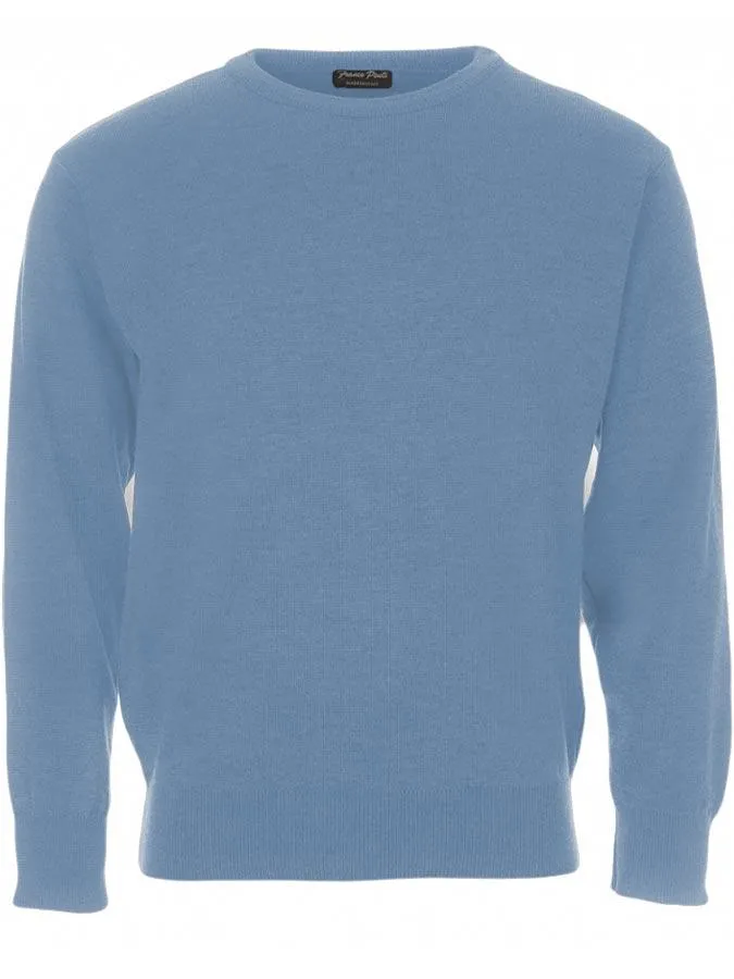 40% OFF - FRANCO PONTI Crew Neck - Mens Italian Merino Wool Blend - Sky - Size: SMALL