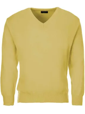 40% OFF - FRANCO PONTI V-Neck - Mens Italian Merino Wool Blend - Lemon - Size: MEDIUM & 2XL