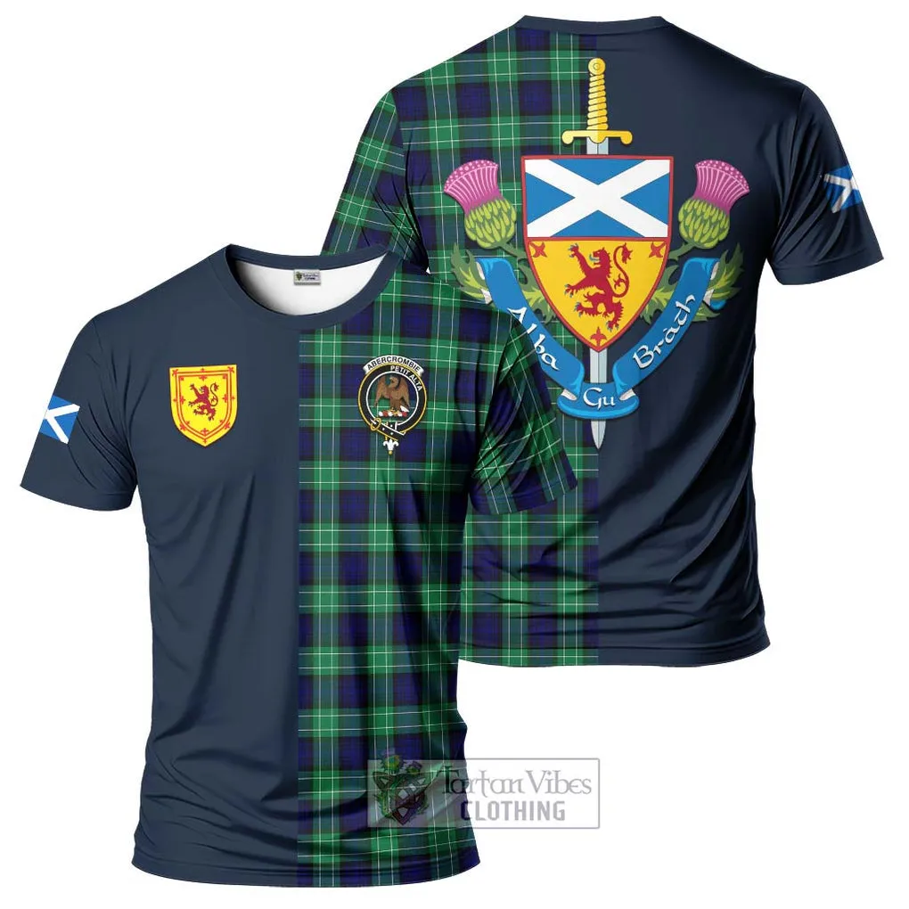 Abercrombie Tartan T-Shirt Alba with Scottish Lion Royal Arm Half Style