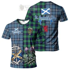 Abercrombie Tartan T-Shirt Happy St. Andrew's Day Half Tartan Style