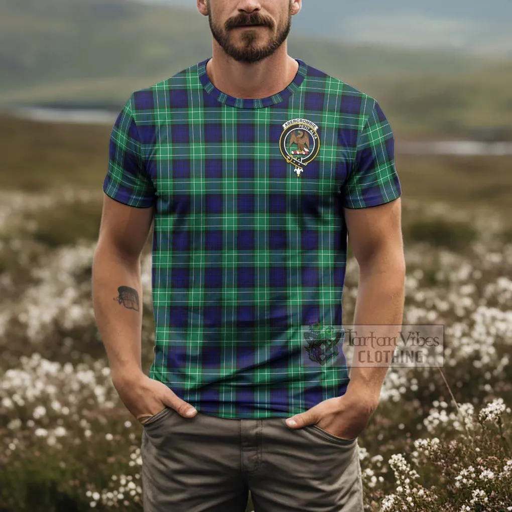 Abercrombie Tartan T-Shirt with Family Crest and Bearded Skull Holding Bottles of Whiskey