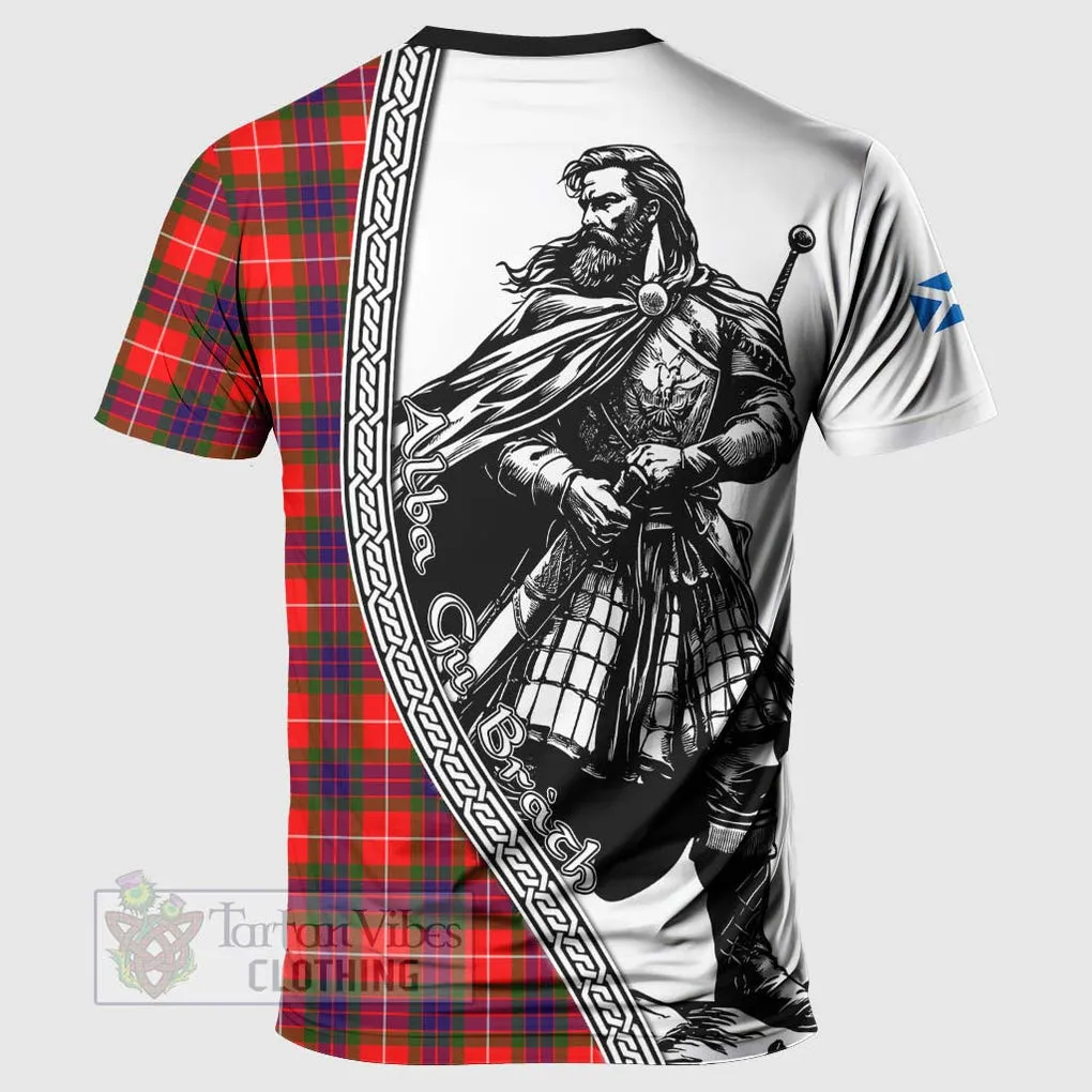 Abernethy Tartan Clan Crest T-Shirt with Highlander Warrior Celtic Style