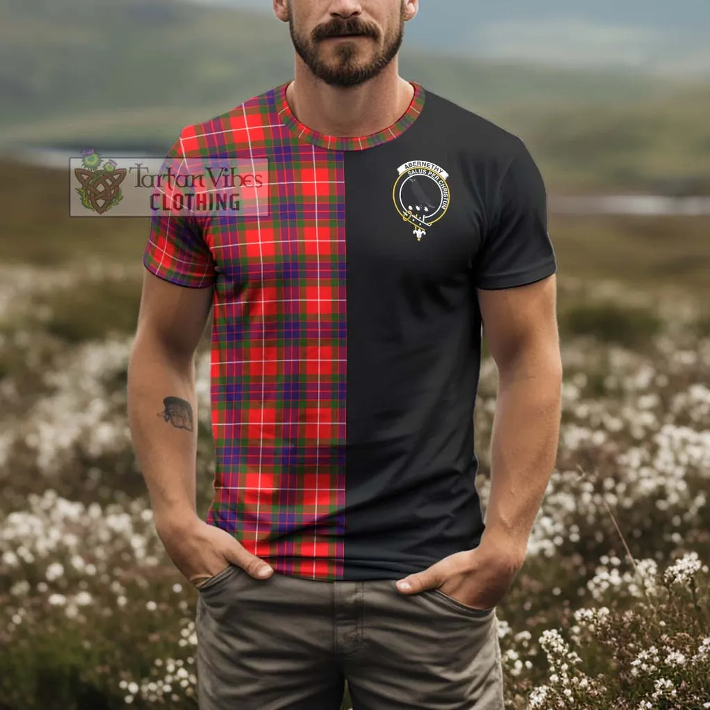 Abernethy Tartan T-Shirt with Family Crest and Half Of Me Style