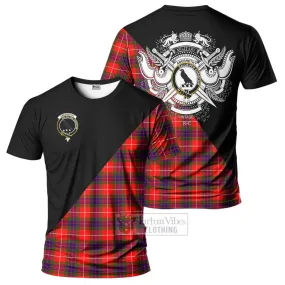 Abernethy Tartan T-Shirt with Family Crest and Military Logo Style