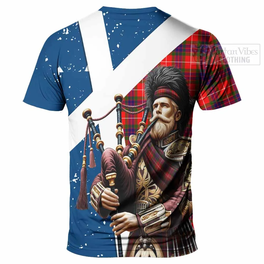 Abernethy Tartan T-Shirt with Family Crest Scottish Bagpiper Vibes