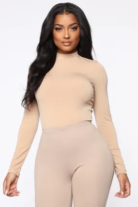 Abigail Turtleneck Top - Taupe