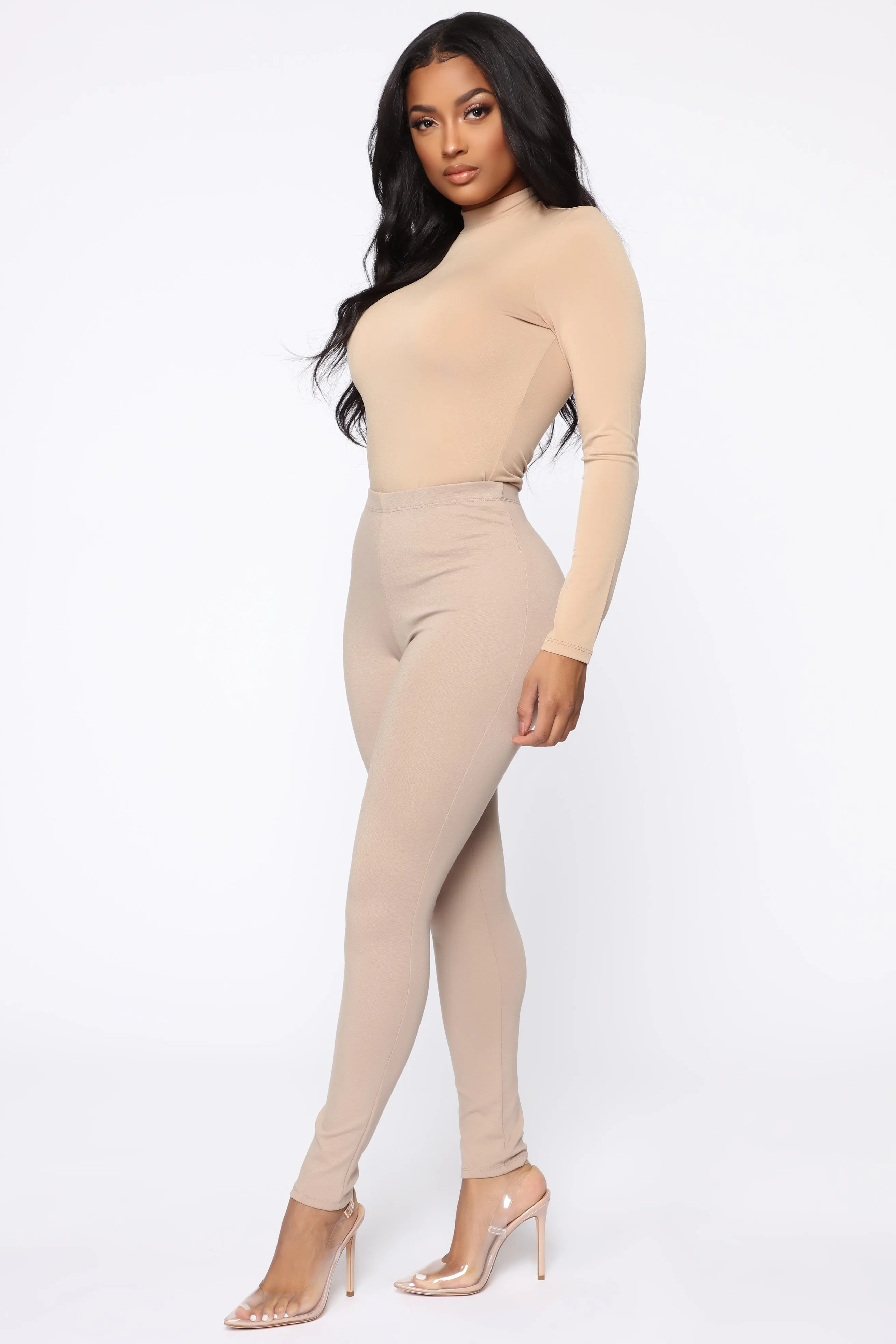 Abigail Turtleneck Top - Taupe