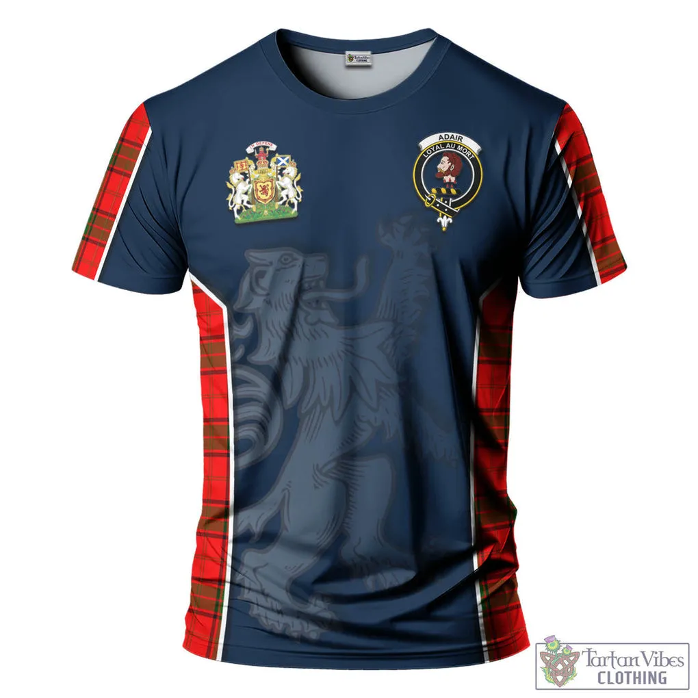 Adair Tartan T-Shirt with Family Crest and Lion Rampant Vibes Sport Style