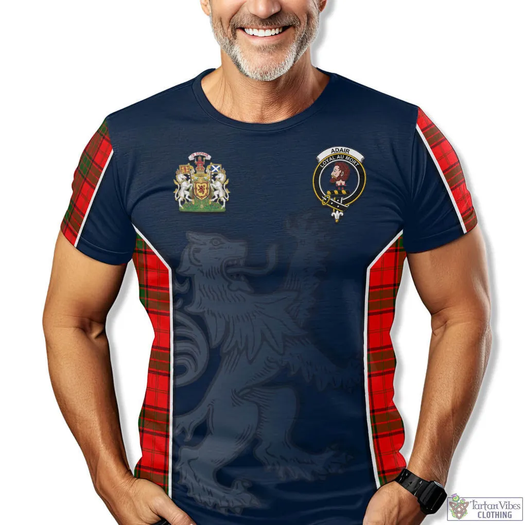 Adair Tartan T-Shirt with Family Crest and Lion Rampant Vibes Sport Style