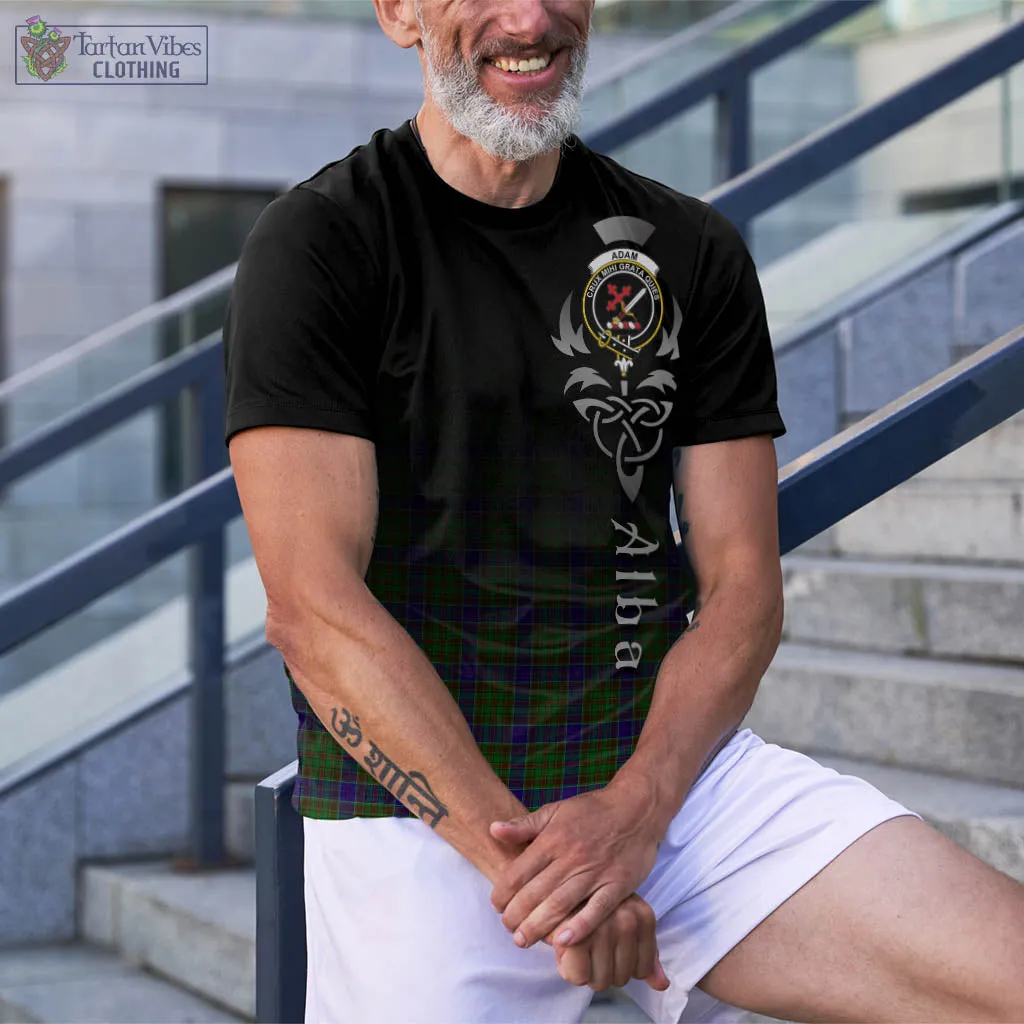 Adam Tartan T-Shirt Featuring Alba Gu Brath Family Crest Celtic Inspired