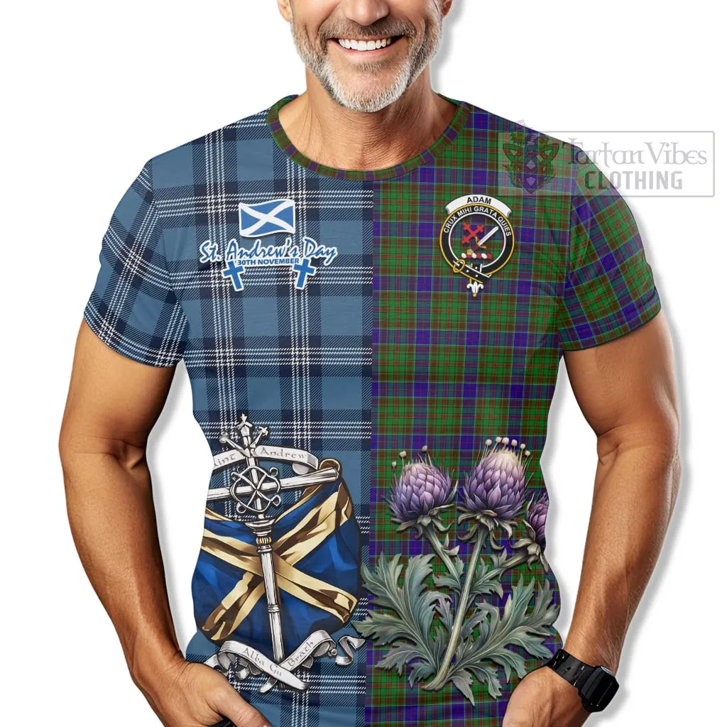 Adam Tartan T-Shirt Happy St. Andrew's Day Half Tartan Style