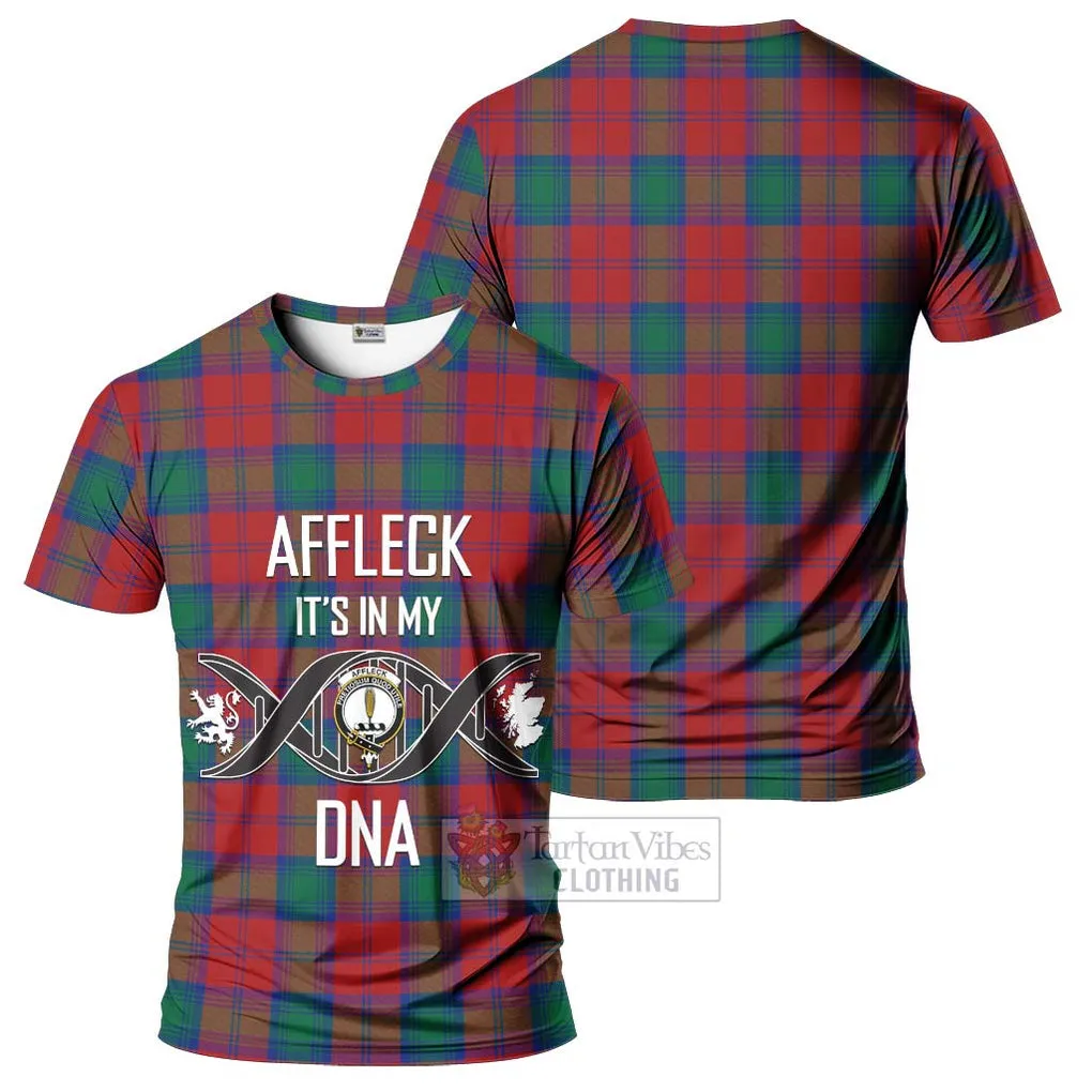 Affleck Tartan T-Shirt with Family Crest DNA In Me Style