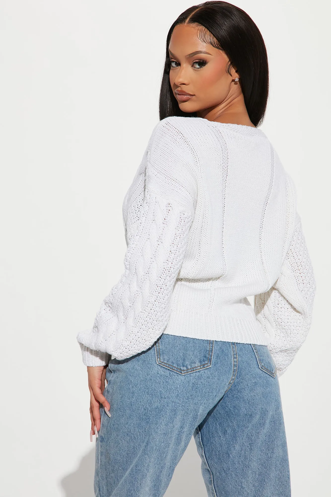 All Criss Crossed Convertible Sweater - Ivory