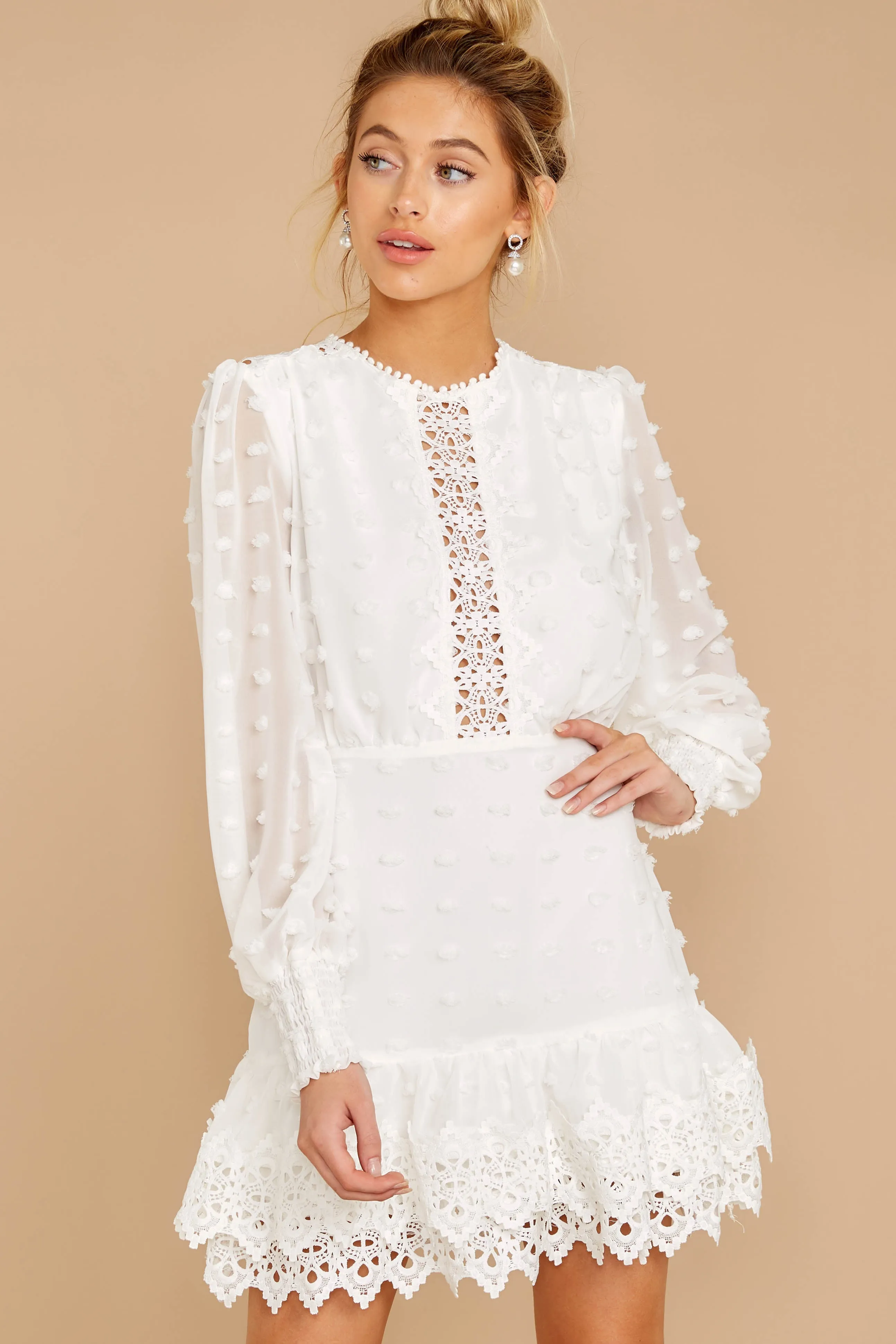 All Dressed Up White Lace Dress (BACKORDER 9/22)