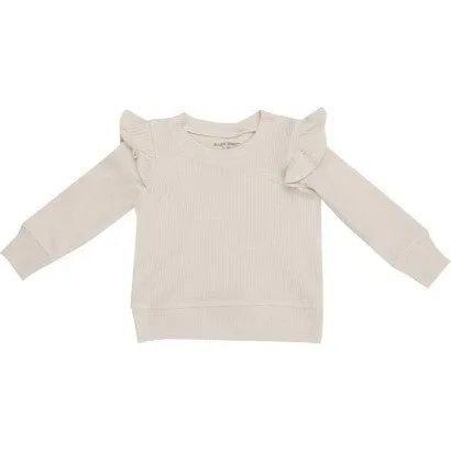 Angel Dear Solid Oatmeal Ruffle Sweatshirt