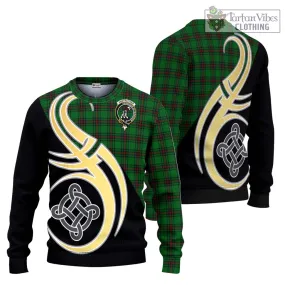 Anstruther Tartan Ugly Sweater with Family Crest and Celtic Symbol Style