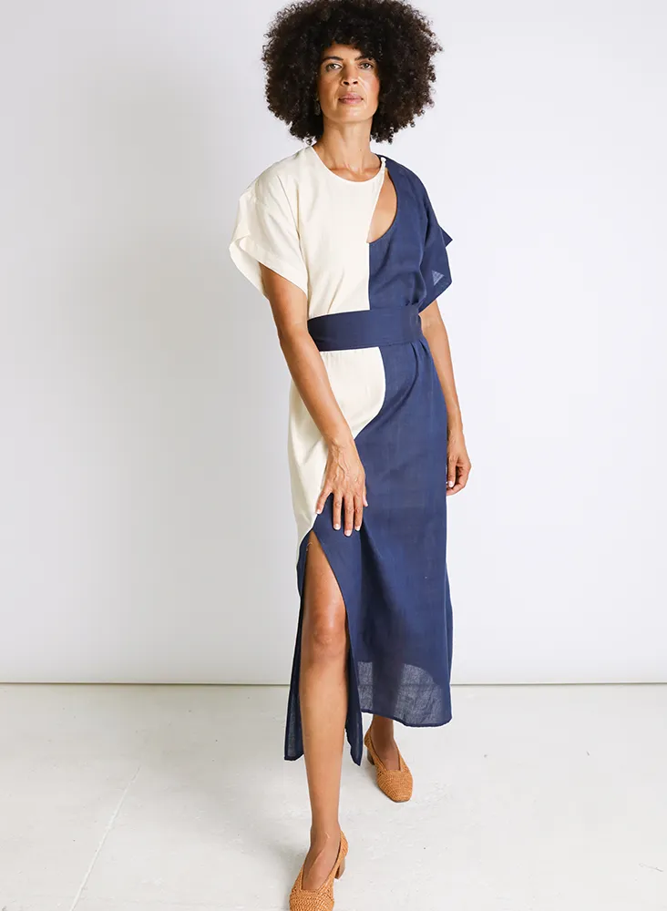 Arati Dress, navy   natural