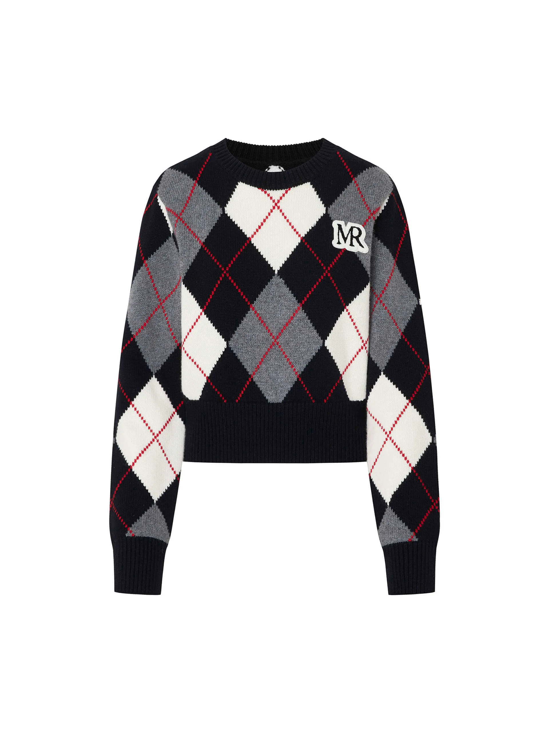 Argyle Check Knitted Sweater