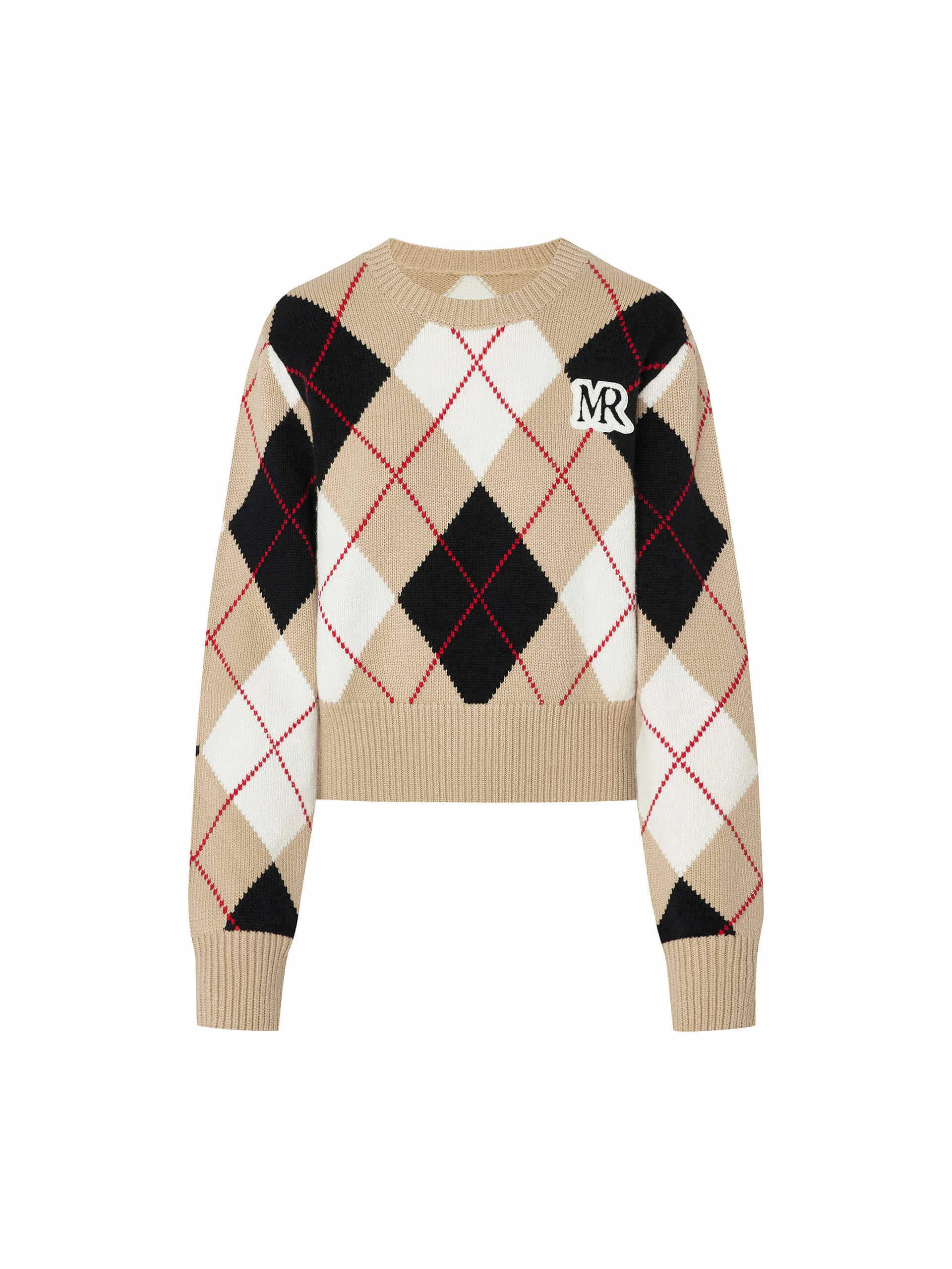 Argyle Check Knitted Sweater