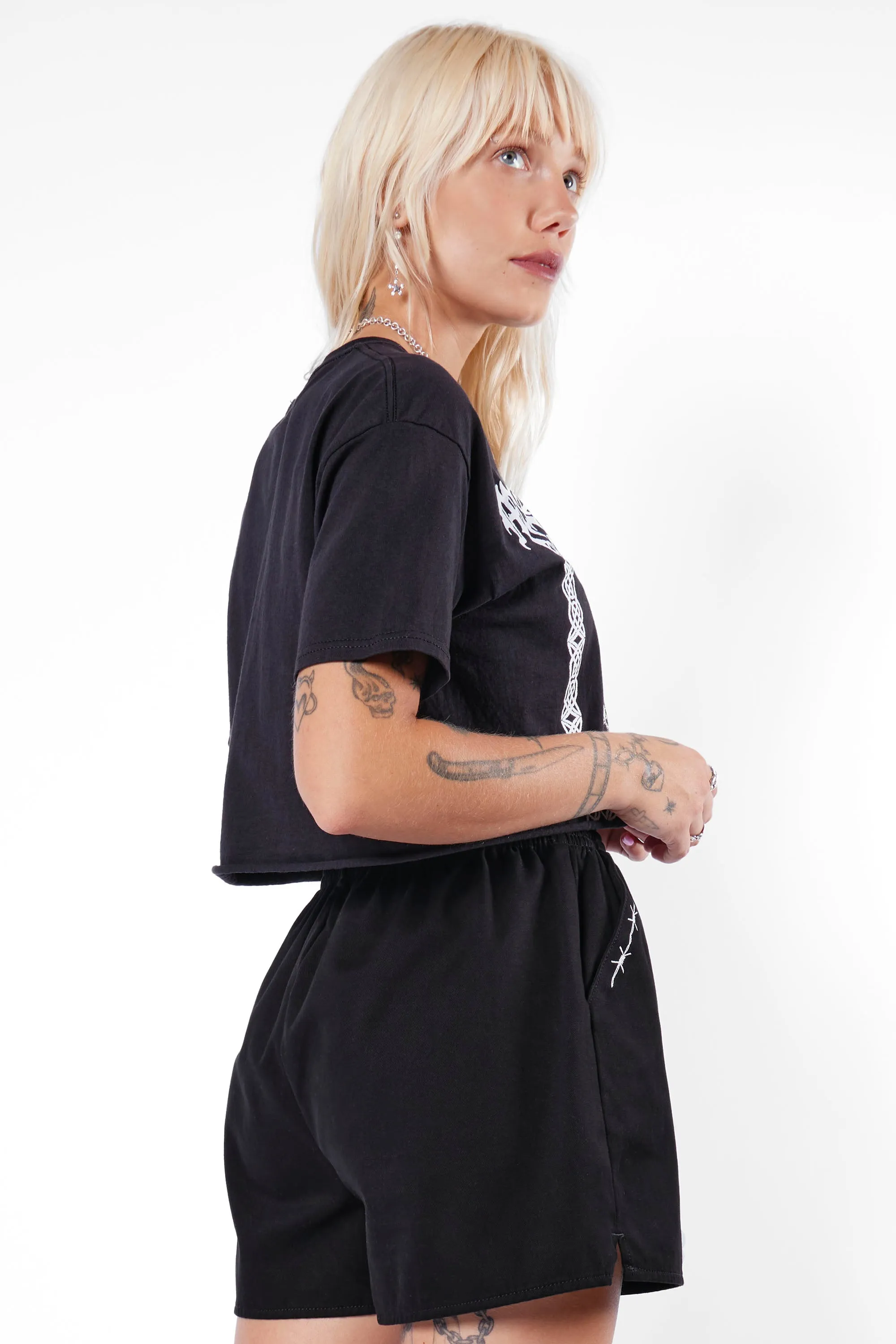 Athame Cropped Cut-Off Tee