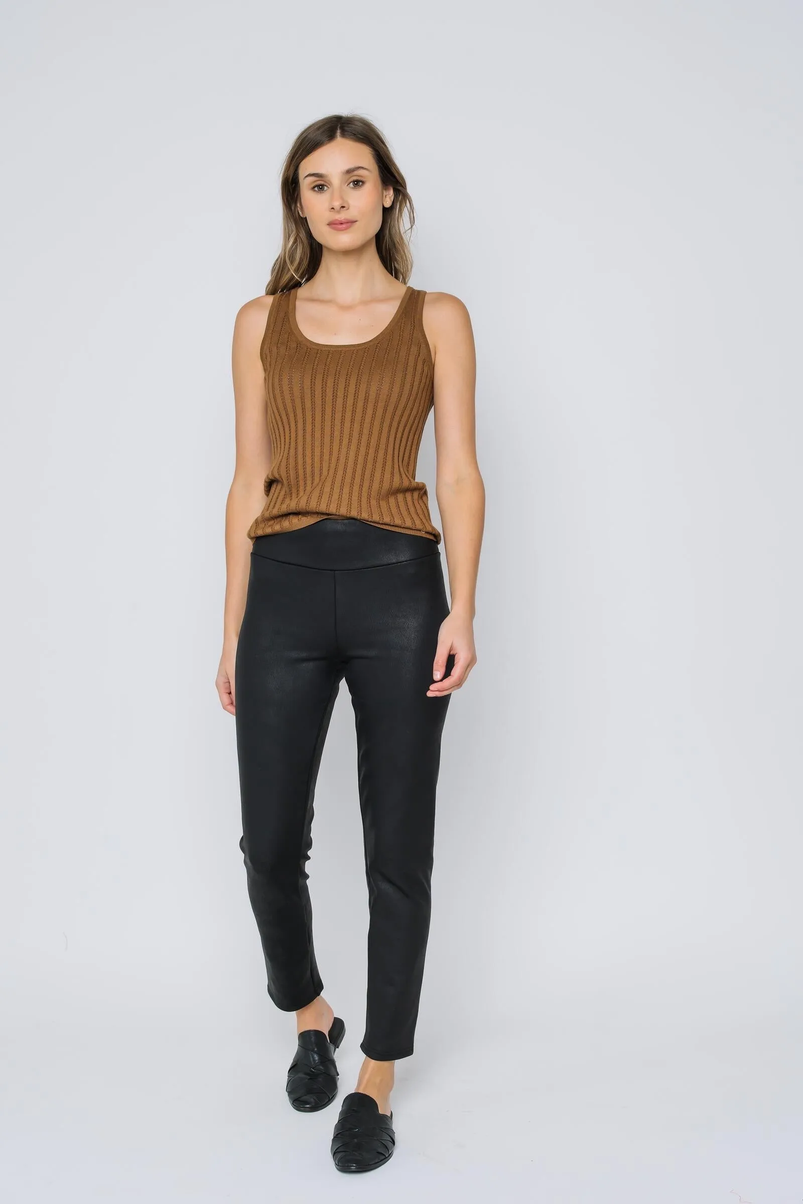 Audrey-Faux Leather Ankle Pant