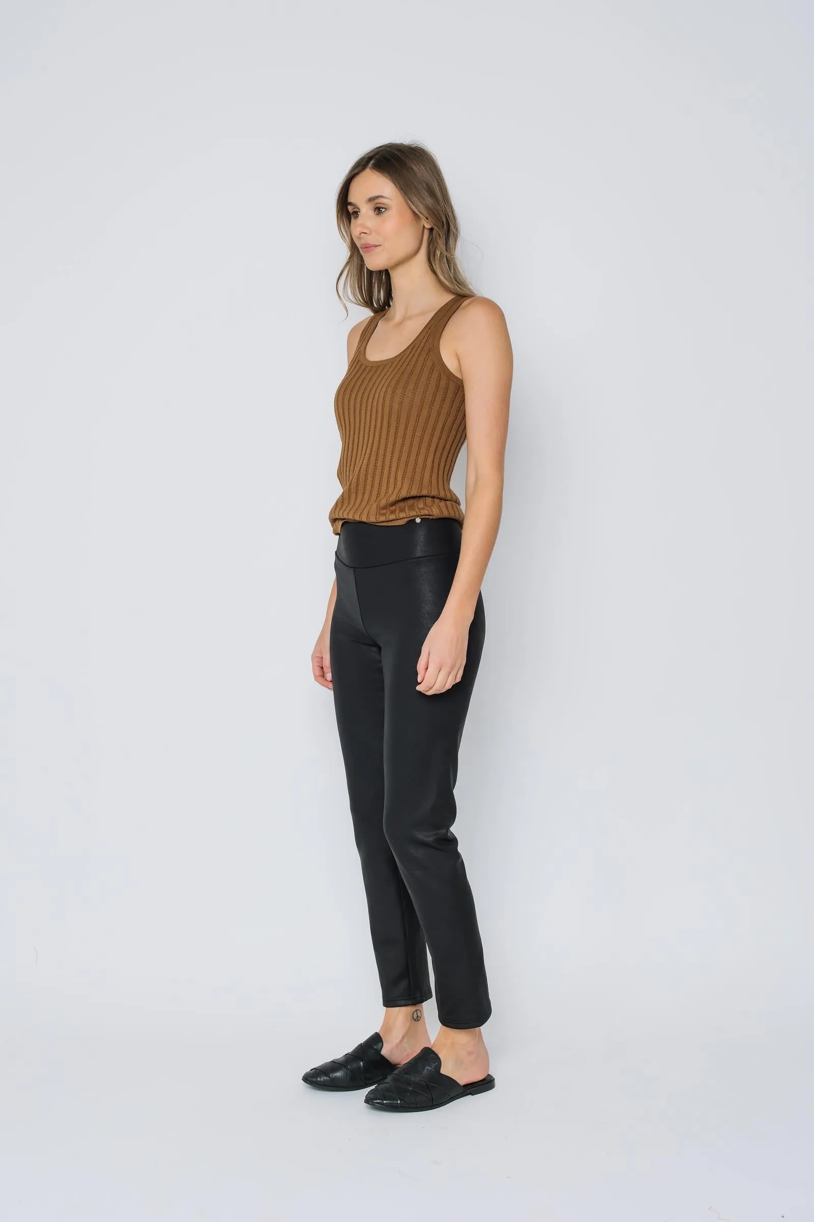 Audrey-Faux Leather Ankle Pant