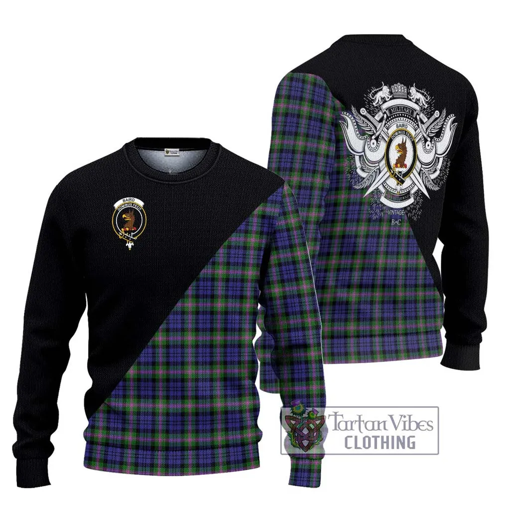 Baird Modern Tartan Ugly Sweater with Family Crest and Military Logo Style