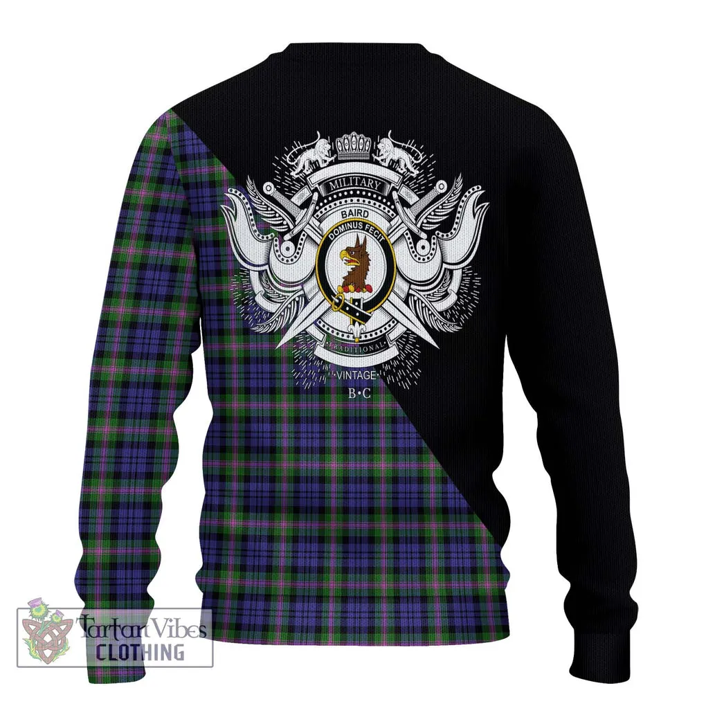 Baird Modern Tartan Ugly Sweater with Family Crest and Military Logo Style