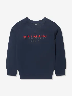 Balmain Boys Logo Sweatshirt in Blue