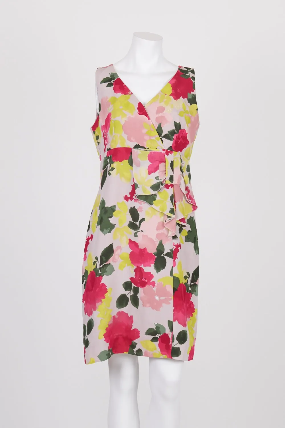 Basque Pink Floral Sleeveless Dress 10