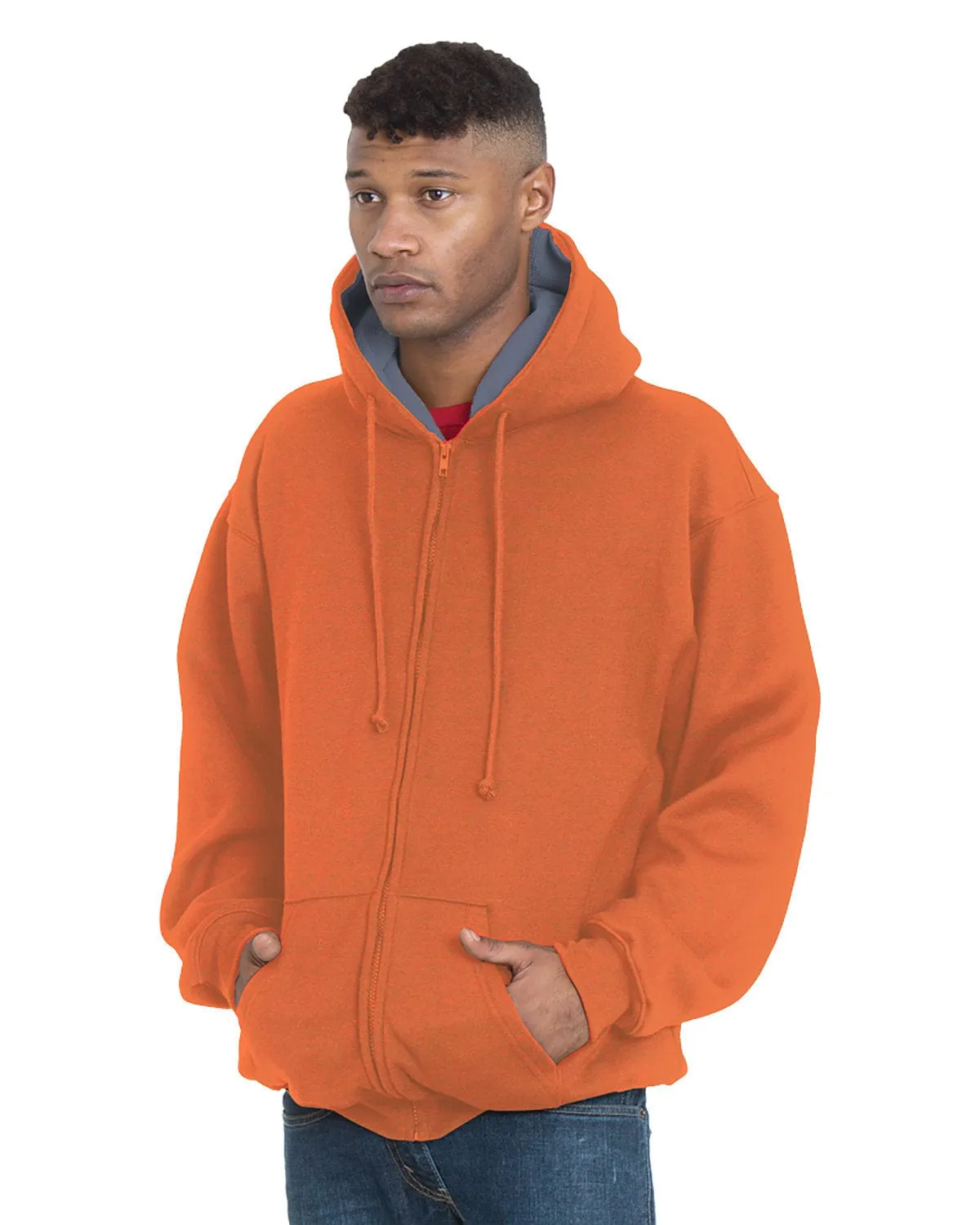 Bayside BA940: Adult Super Heavy Thermal-Lined Full-Zip Hooded Sweatshirt