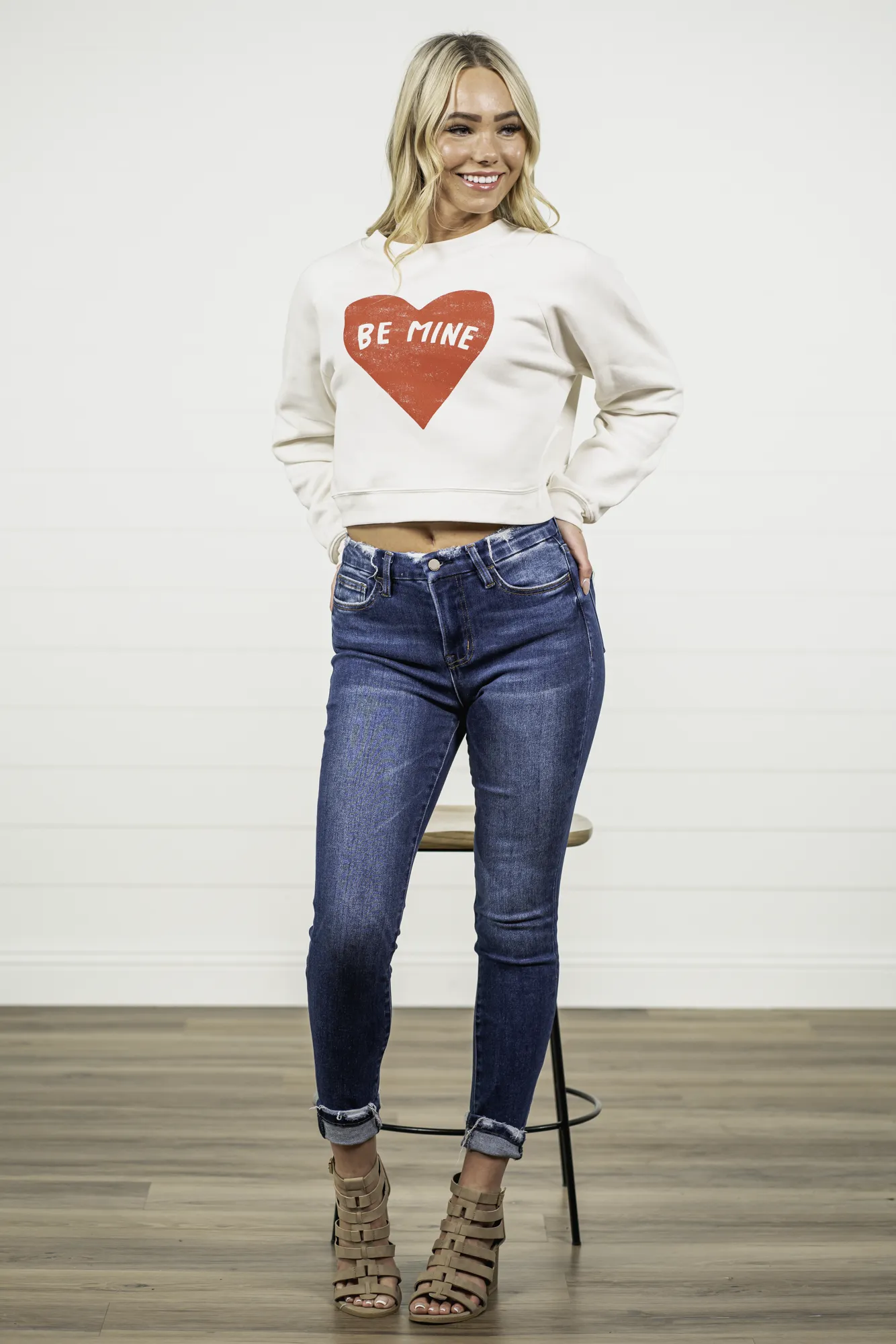 Be Mine Pull Over Crop Sweater