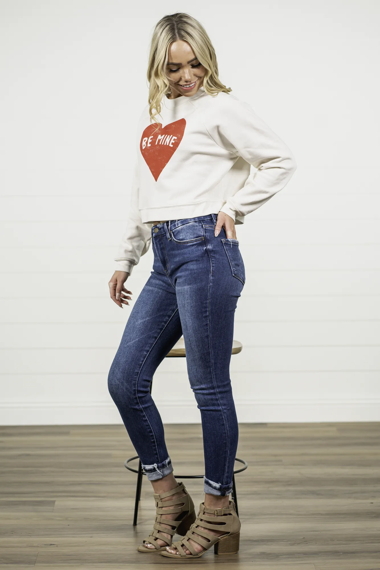 Be Mine Pull Over Crop Sweater