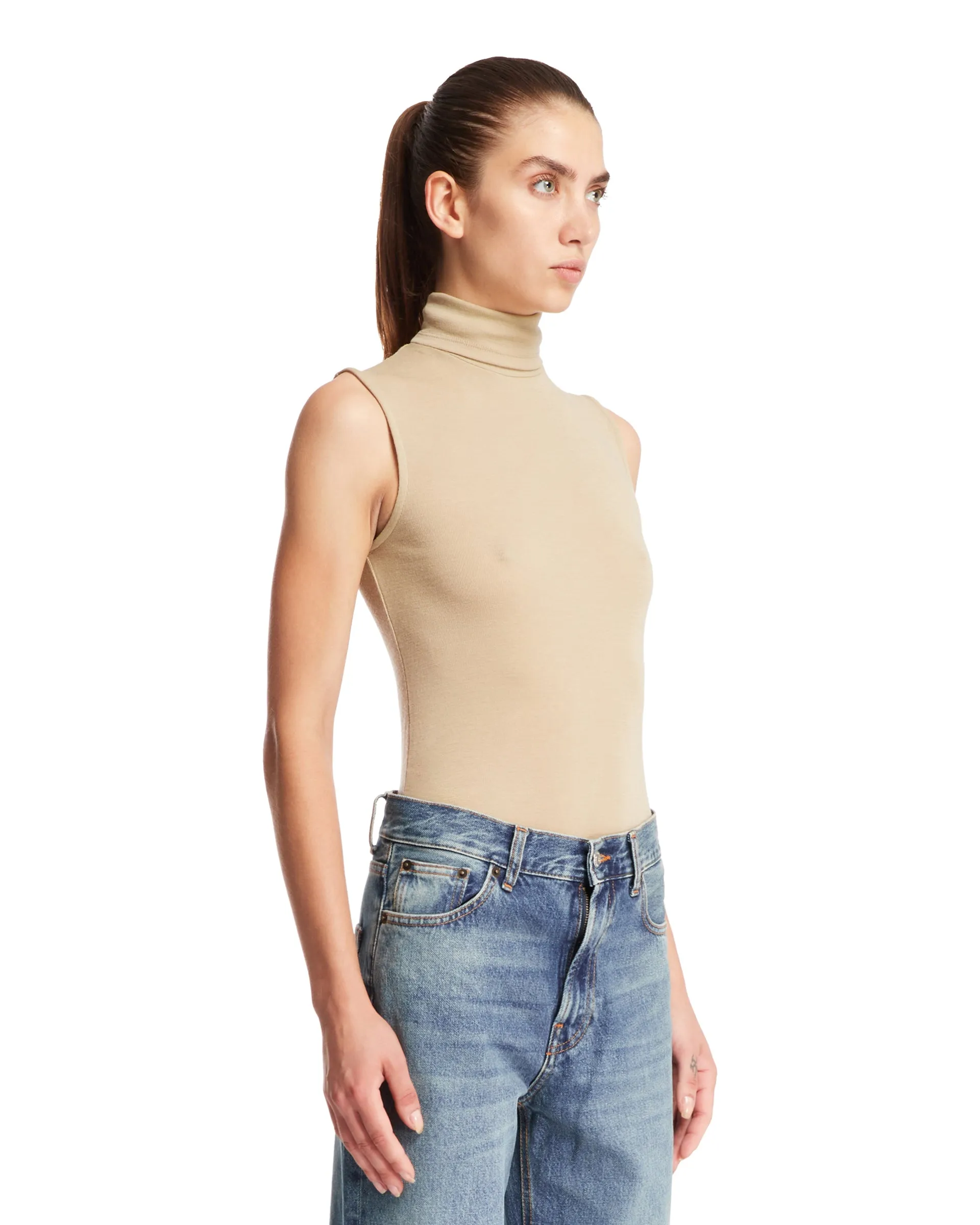 Beige Wool Top