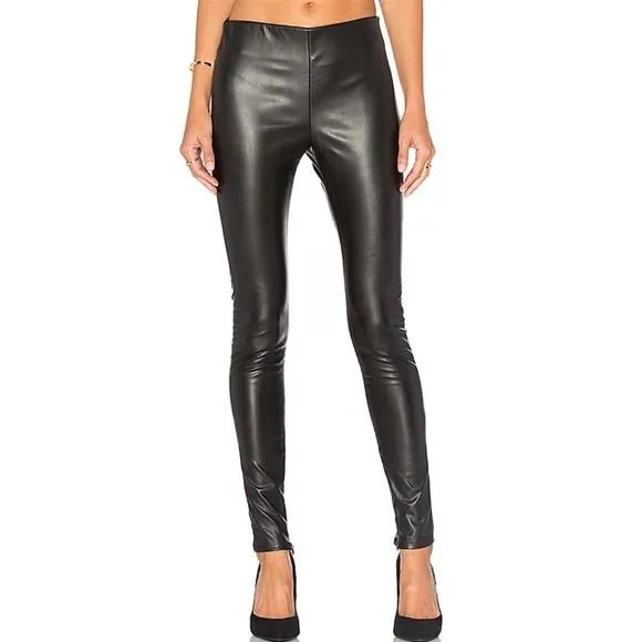 Berdine Faux Leather Leggings - Black.