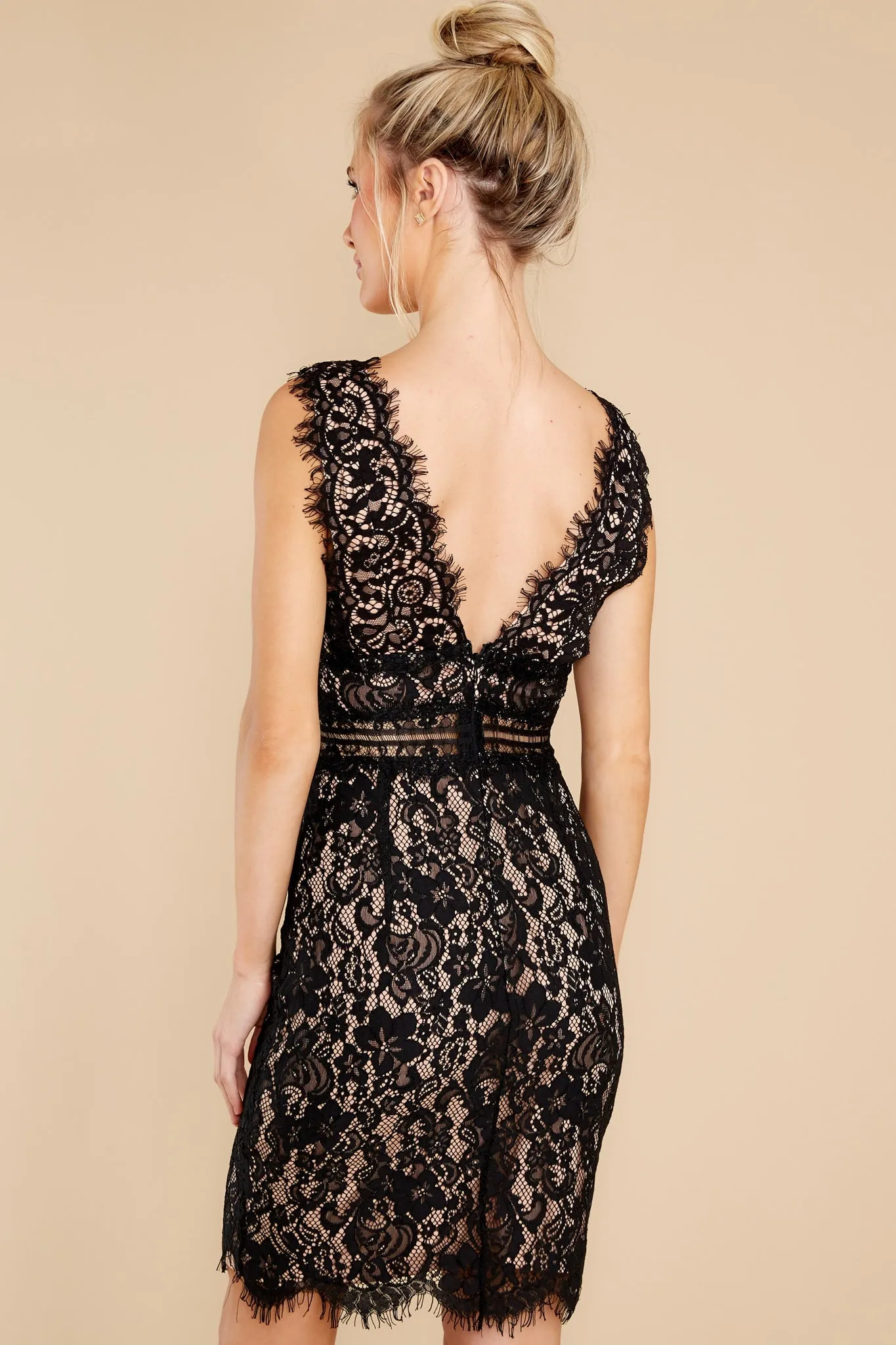 Better For It Black Lace Dress