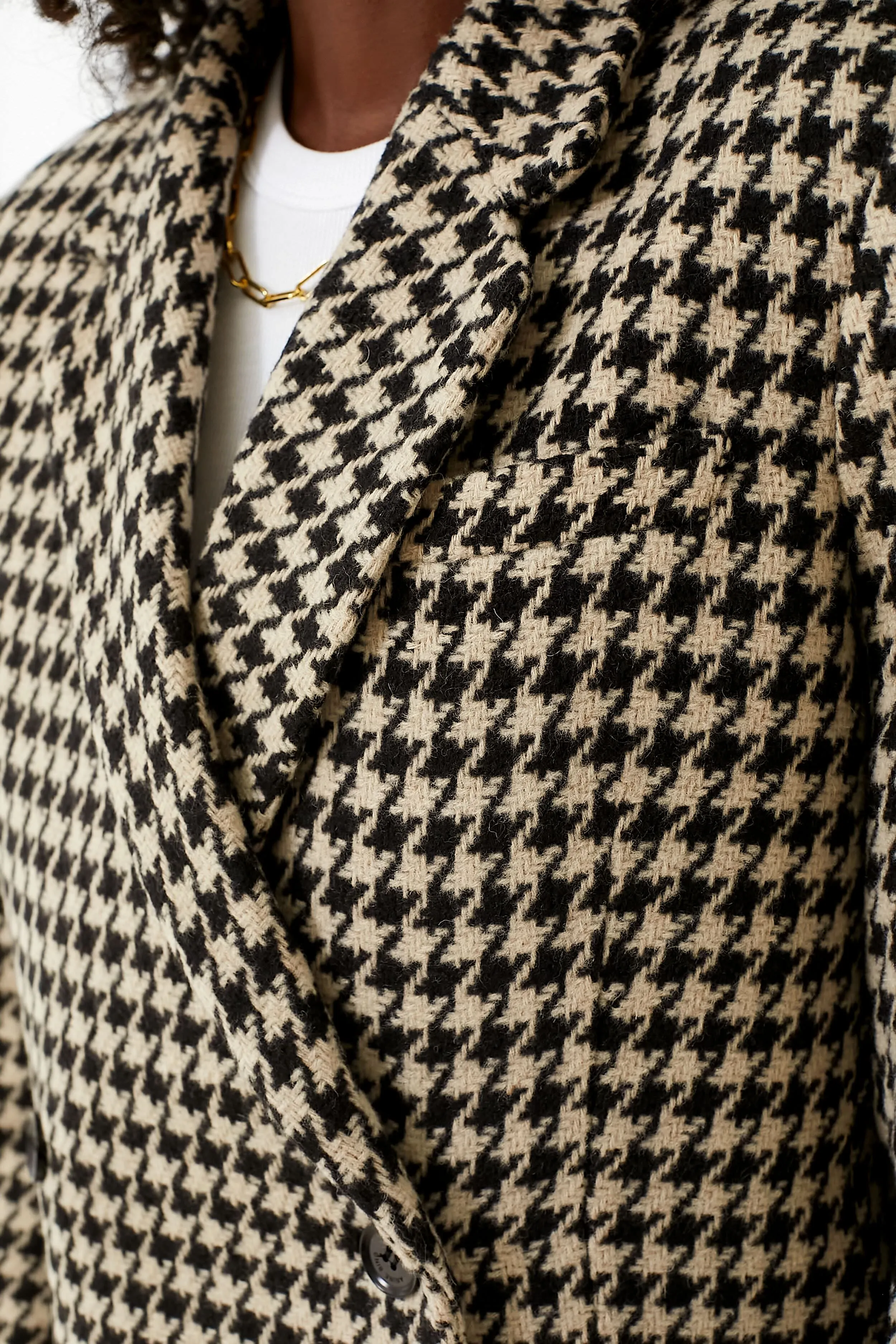 Black and Nude Houndstooth Kaia Blazer