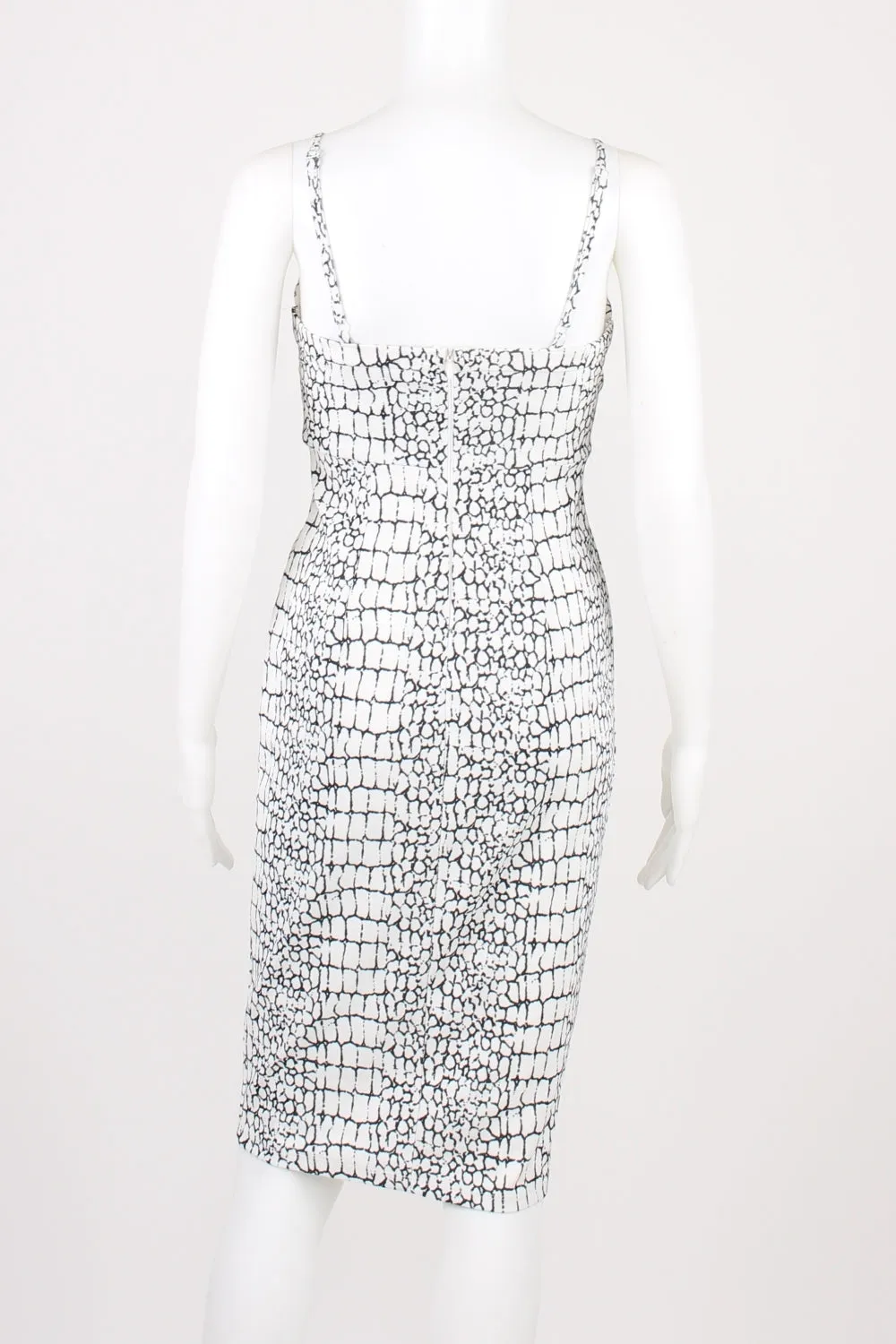 Blossom Black And White Snake Print Midi Dress 8