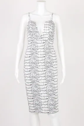 Blossom Black And White Snake Print Midi Dress 8