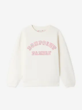 Bonpoint Girls Fleurette Sweatshirt in Ivory