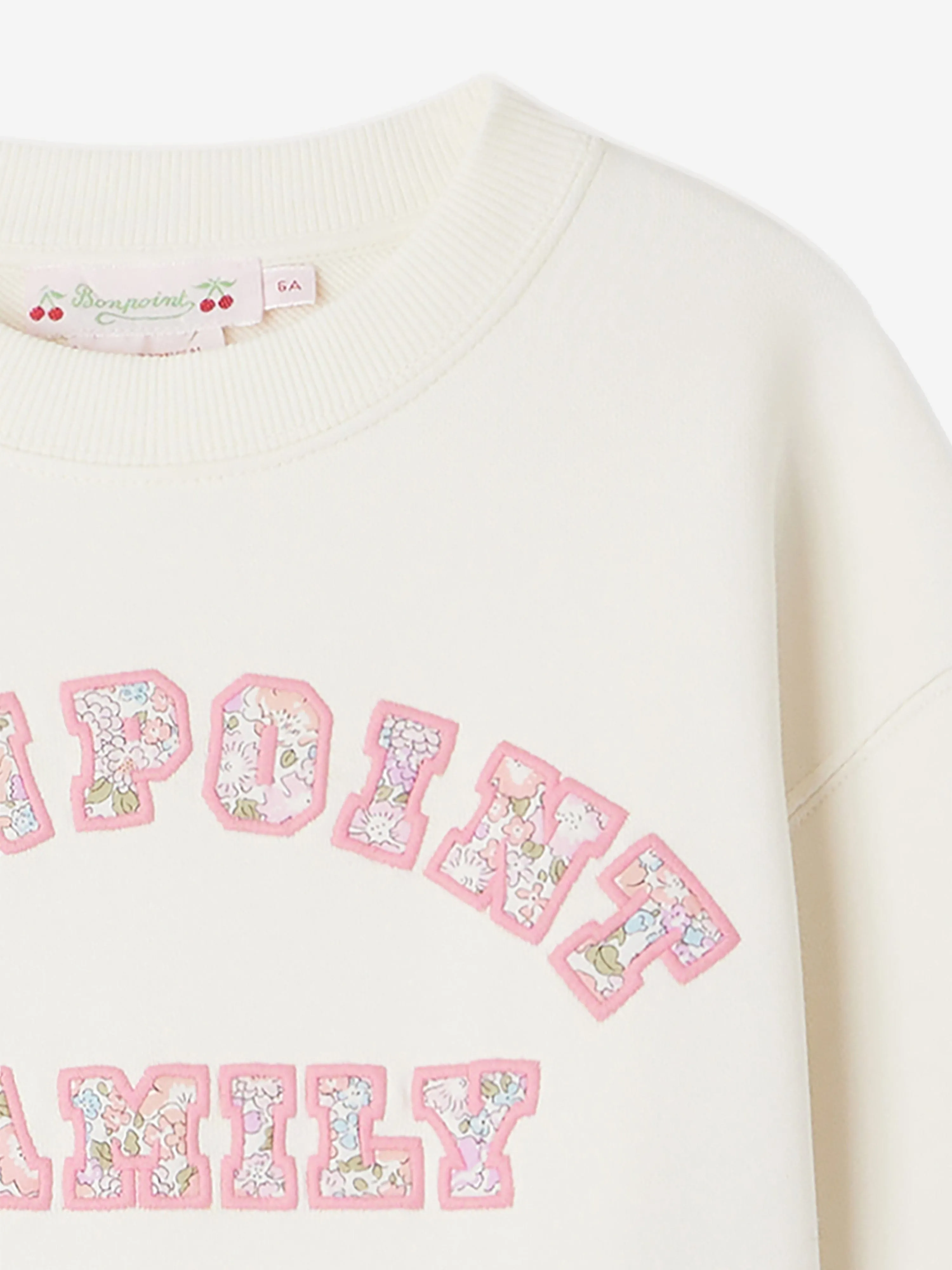 Bonpoint Girls Fleurette Sweatshirt in Ivory