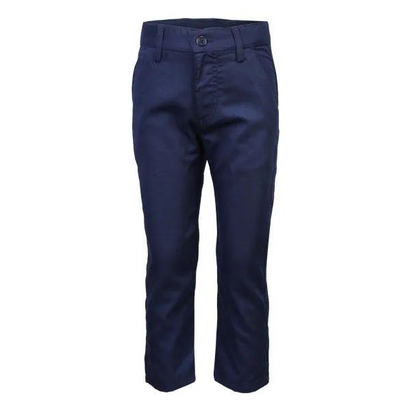 BOYS NAVY BASIC LONG TROUSERS