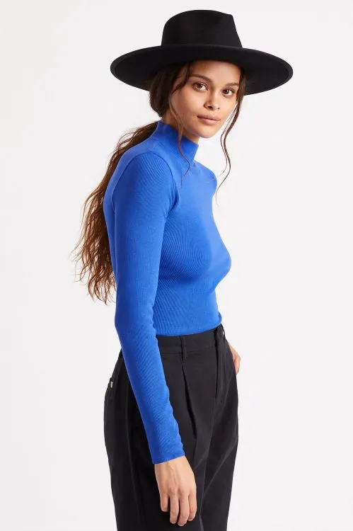 BRIXTON BLITZ L/S TURTLENECK - DAZZLING BLUE - 95% VISCOSE 5% SPANDEX