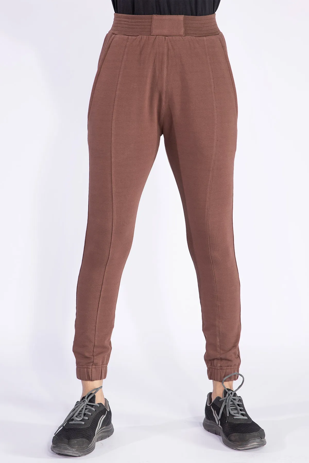 Brown High-Waist Jog Pants - W21 - WTR0015