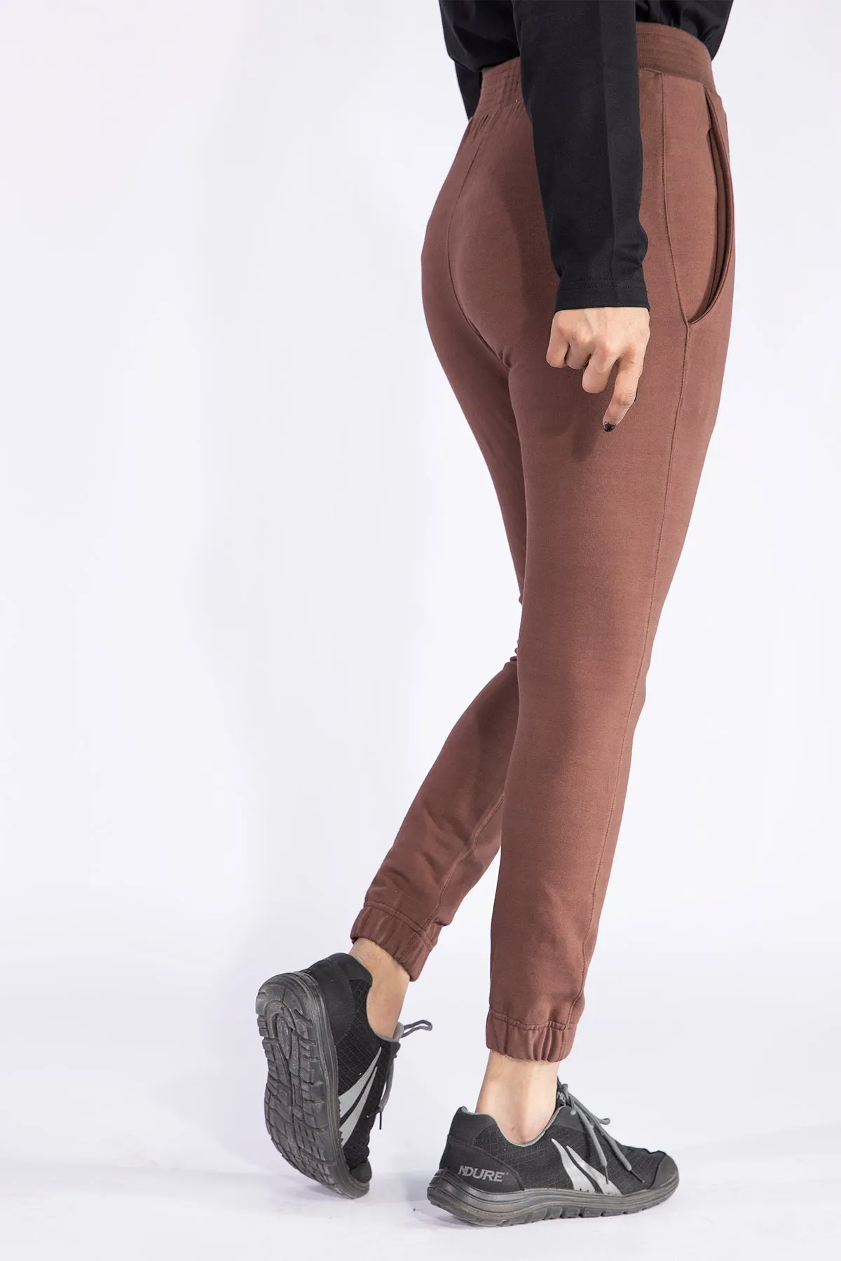 Brown High-Waist Jog Pants - W21 - WTR0015