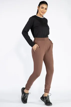 Brown High-Waist Jog Pants - W21 - WTR0015