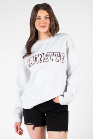 Brunette The Label Step Sister 'Brunette' Crewneck With Teddy Font