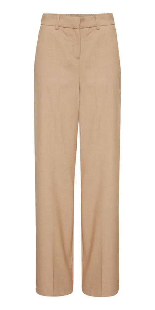 B.Young Wide Leg Trousers, heathered camel