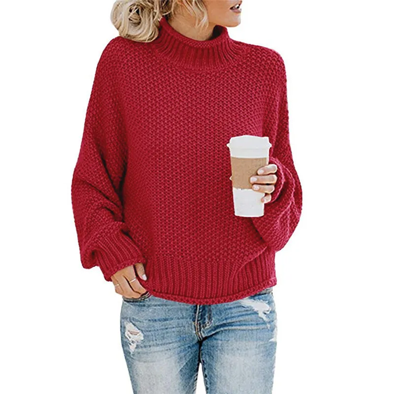 Cardigan Thick Thread Turtleneck Pullover